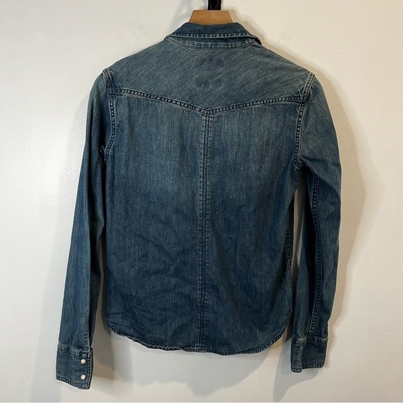 Women’s | American Eagle Blue Denim Pearl Snap Studded Jacket | Small - Picture 4 of 7